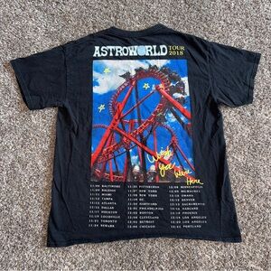 Official Travis Scott Astroworld Tour 2018 Roller Coaster Shirt Black Large